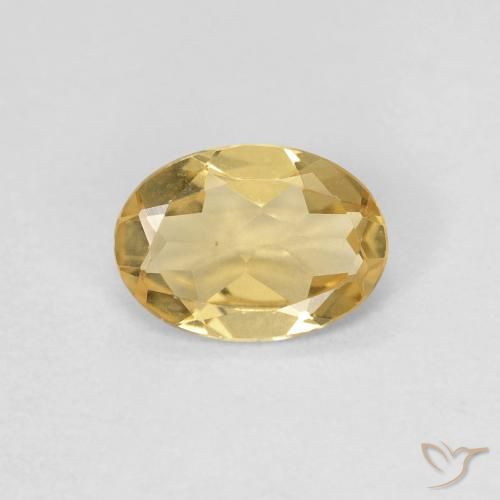 0.59ct 天然 ウォームイエロー ベリル, 楕円形, VVS-VS
