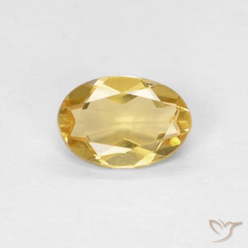 0.65ct 天然 ミディアムゴールデン ベリル, 楕円形, VVS