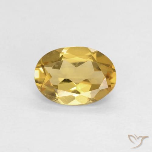 0.72ct 天然 ミディアムイエロー ベリル, 楕円形, VVS