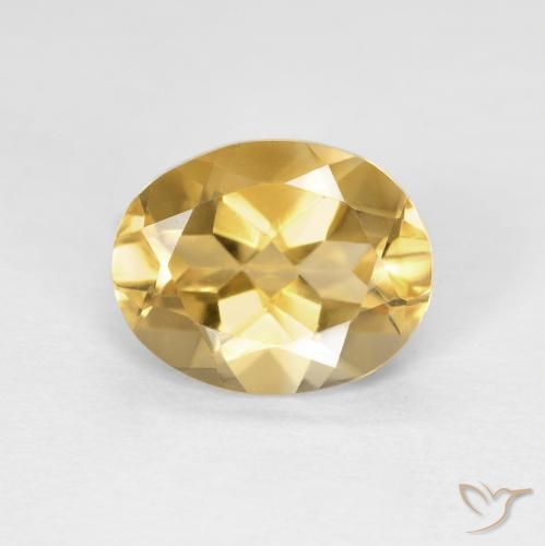 3.14ct 天然 ミディアムゴールド ベリル, 楕円形, VVS