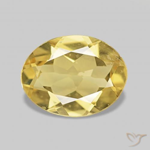 1.44ct 薄いゴールデンイエロー ベリル 宝石, 楕円形, VS