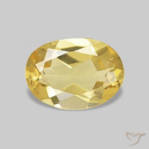 0.89ct 薄いゴールデンイエロー ベリル, 楕円形, VS