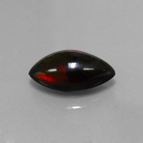 3.06カラットの天然マルチカラーブラックオパール（15.4×8 mm・マーキス）