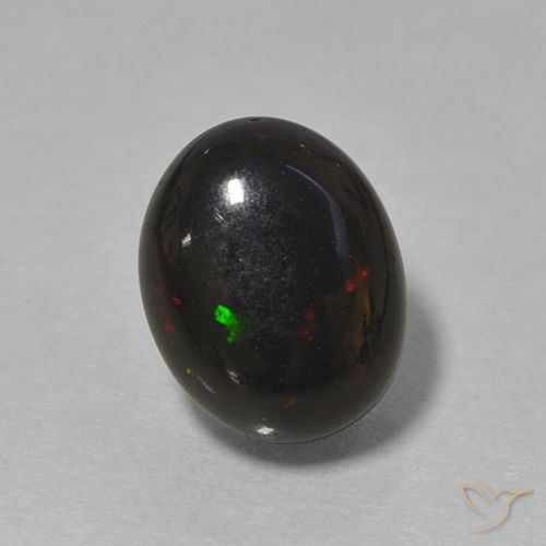 0.99ct 天然 マルチカラー ブラックオパール, 楕円形, オペーク