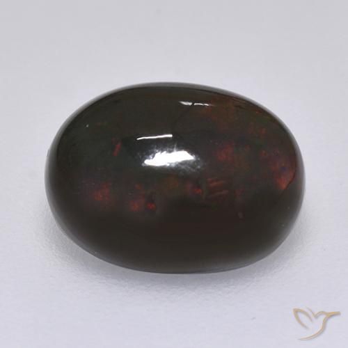 1.27ct 天然 マルチカラー ブラックオパール, 楕円形, オペーク