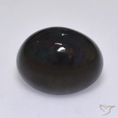 1.44ct 天然 マルチカラー ブラックオパール, 楕円形, オペーク