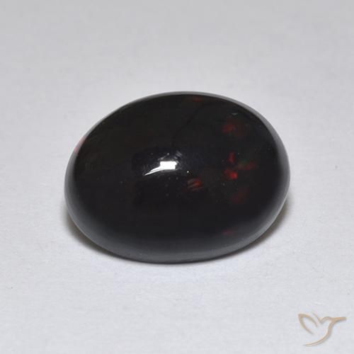 1.18ct 天然 マルチカラー ブラックオパール, 楕円形, 半透明