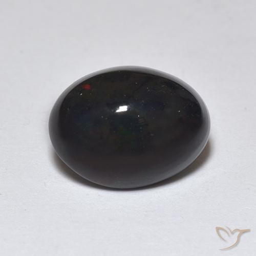 1.29ct 天然 マルチカラー ブラックオパール, 楕円形, 半透明