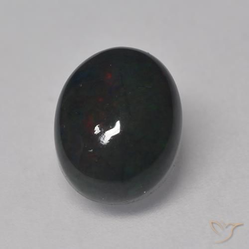 1.17ct 天然 マルチカラー ブラックオパール, 楕円形, オペーク