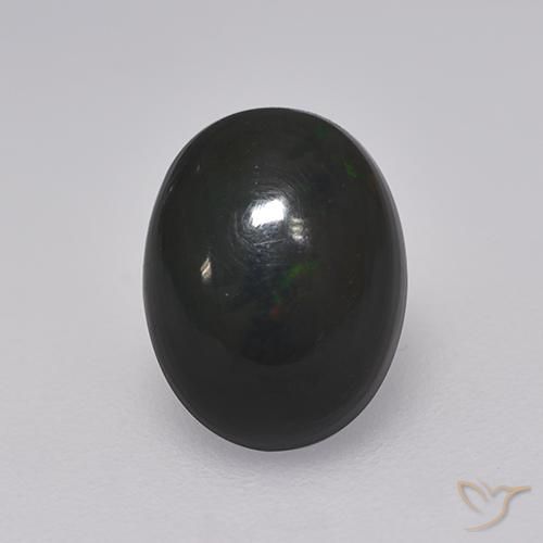 1.28ct 天然 マルチカラー ブラックオパール, 楕円形, オペーク