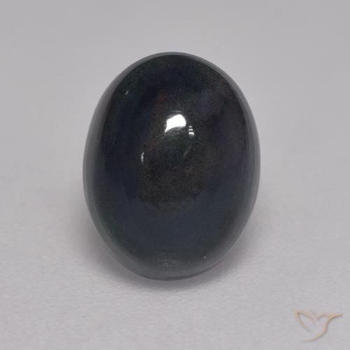 1.25ct 天然 マルチカラー ブラックオパール, 楕円形, オペーク
