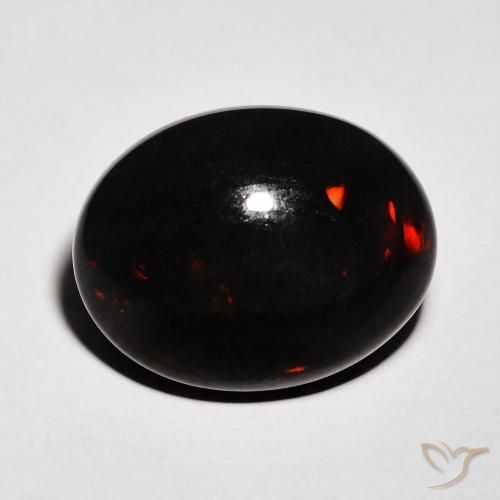 6.46ct 天然 マルチカラー ブラックオパール, 楕円形, オペーク