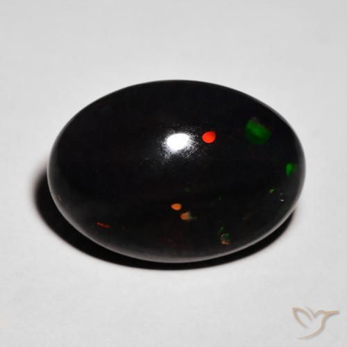 6.06ct 天然 マルチカラー ブラックオパール, 楕円形, オペーク