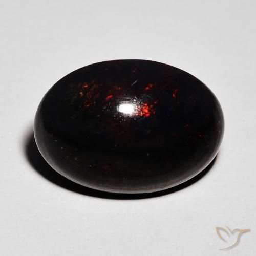 4.32ct 天然 マルチカラー ブラックオパール, 楕円形, オペーク