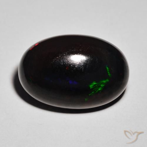 8.82ct 天然 マルチカラー ブラックオパール, 楕円形, オペーク