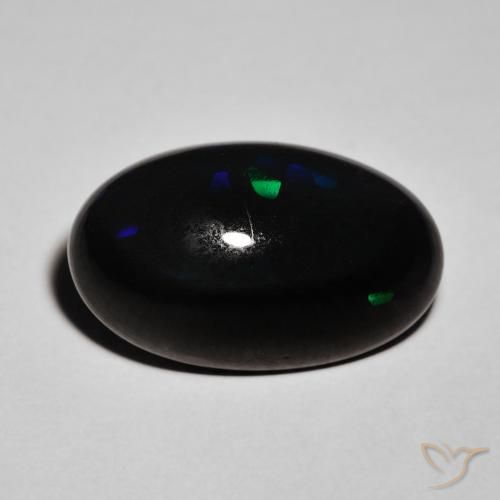 8.74ct 天然 マルチカラー ブラックオパール, 楕円形, オペーク