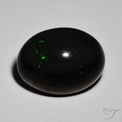 8.55ct 天然 マルチカラー ブラックオパール, 楕円形, オペーク