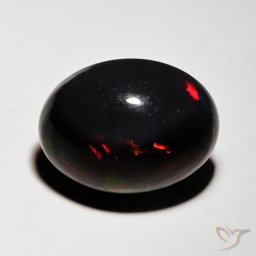 5.76ct 天然 マルチカラー ブラックオパール, 楕円形, 半透明