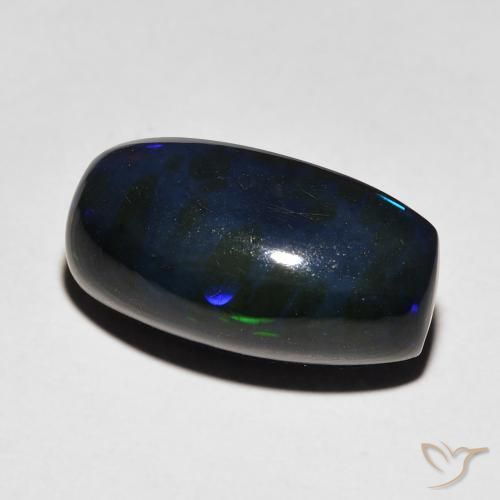 4.60ct 天然 マルチカラー ブラックオパール, クッション, オペーク