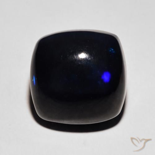 5.36ct 天然 マルチカラー ブラックオパール, クッション, オペーク
