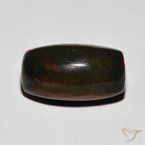 3.38ct 天然 マルチカラー ブラックオパール, クッション, オペーク