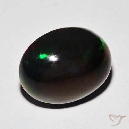 7.64ct 天然 マルチカラー ブラックオパール, 楕円形, オペーク