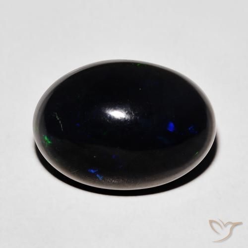 5.51ct 天然 マルチカラー ブラックオパール, 楕円形, オペーク