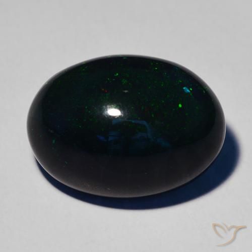 7.32ct 天然 マルチカラー ブラックオパール, 楕円形, オペーク