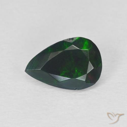 0.83ct 天然 マルチカラー ブラックオパール, 洋梨の形, 半透明