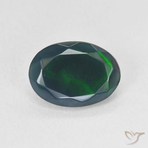 1.45ct 天然 マルチカラー ブラックオパール, 楕円形, 半透明