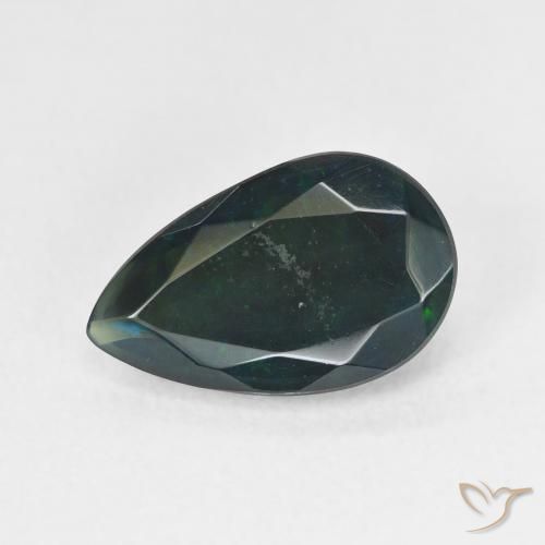 2.17ct 天然 マルチカラー ブラックオパール, 洋梨の形, 半透明