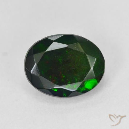 1.72ct 天然 マルチカラー ブラックオパール, 楕円形, 半透明