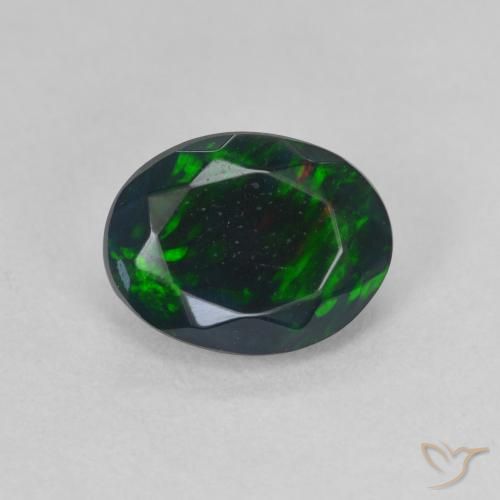 1.22ct 天然 マルチカラー ブラックオパール, 楕円形, 半透明