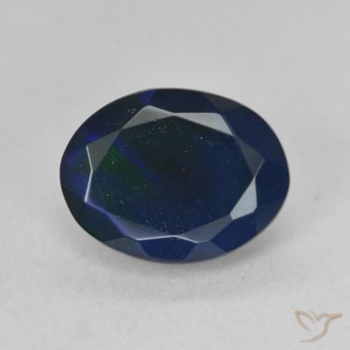 1.40ct 天然 マルチカラー ブラックオパール, 楕円形, オペーク