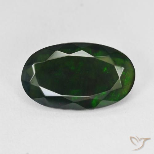 3.33ct 天然 マルチカラー ブラックオパール, 楕円形, 半透明