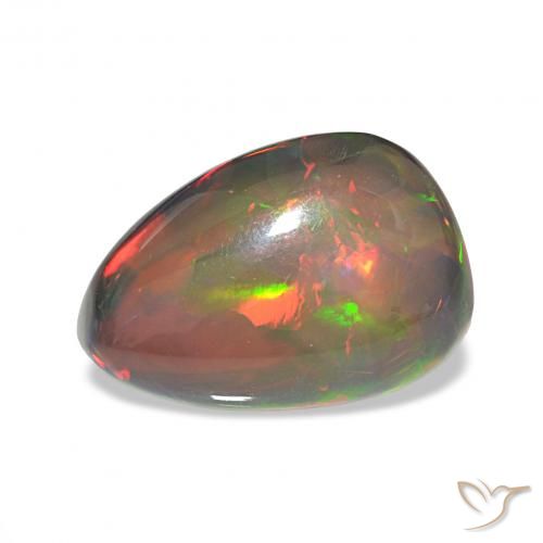 6.78ct マルチカラー ブラックオパール, 洋梨の形, オペーク