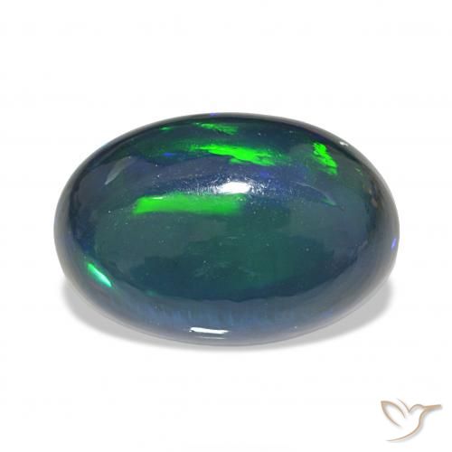 11.03ct マルチカラー ブラックオパール, 楕円形, オペーク