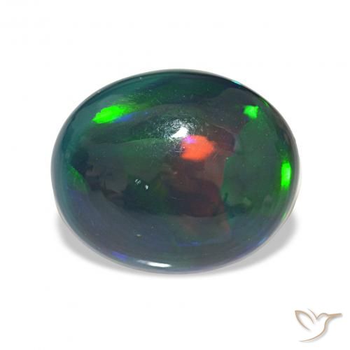 8.10ct マルチカラー ブラックオパール, 楕円形, オペーク