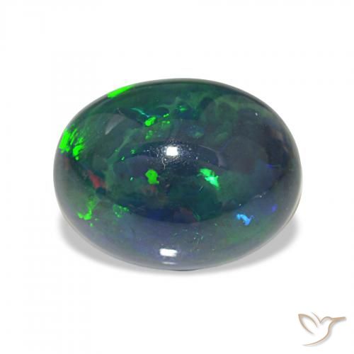4.03ct マルチカラー ブラックオパール, 楕円形, オペーク