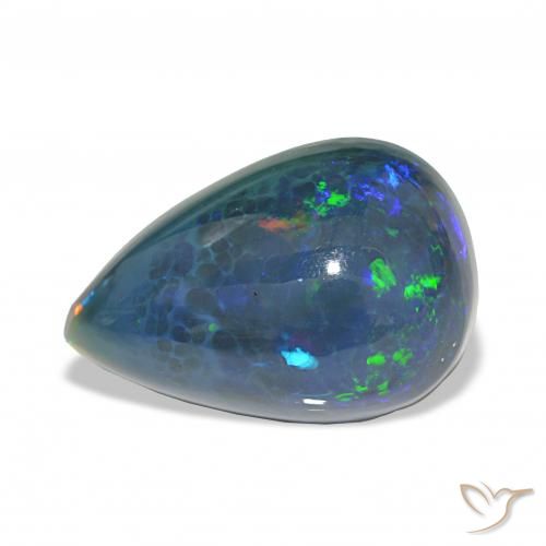 9.45ct マルチカラー ブラックオパール, 洋梨の形, オペーク