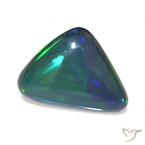 6.92カラットの天然マルチカラーブラックオパール、トリリオン、オペーク