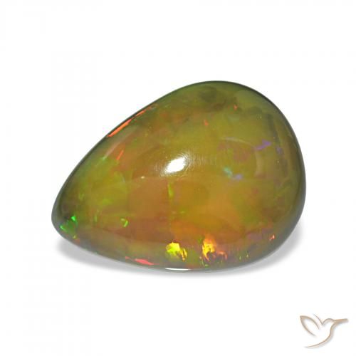6.70ct マルチカラー ブラックオパール, 洋梨の形, オペーク