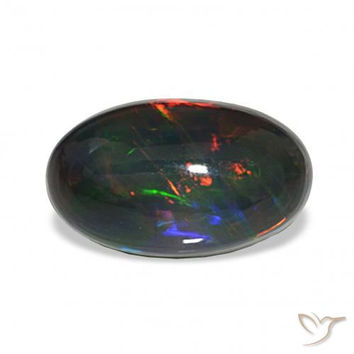 4.80ct マルチカラー ブラックオパール, 楕円形, オペーク