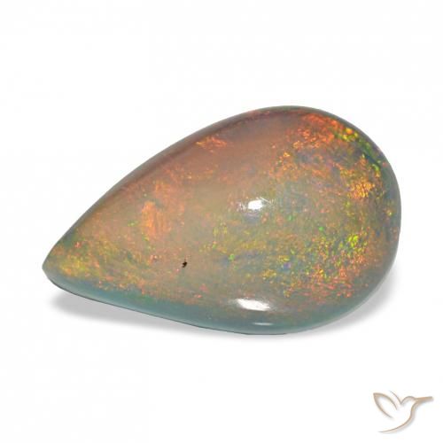 3.98ct マルチカラー ブラックオパール, 洋梨の形, オペーク