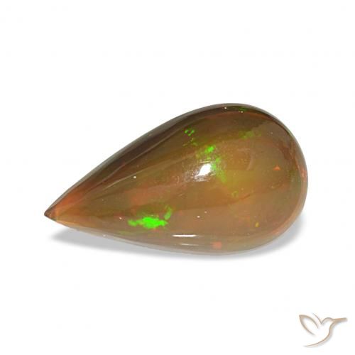 4.12ct マルチカラー ブラックオパール, 洋梨の形, オペーク