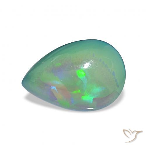 4.97ct マルチカラー ブラックオパール, 洋梨の形, オペーク