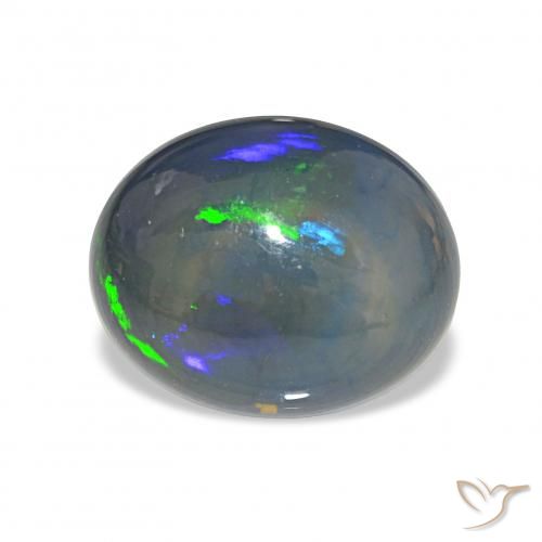 4.13ct マルチカラー ブラックオパール, 楕円形, オペーク