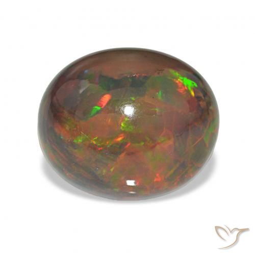 4.98ct マルチカラー ブラックオパール, 楕円形, オペーク