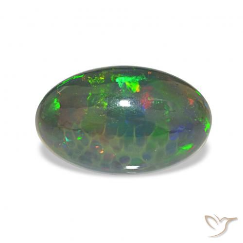 2.64ct マルチカラー ブラックオパール, 楕円形, オペーク