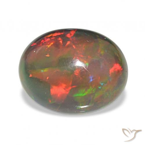 2.90ct マルチカラー ブラックオパール, 楕円形, オペーク